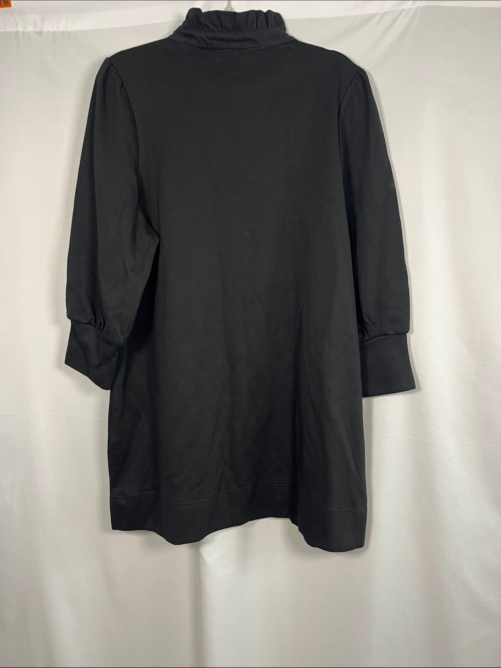 Pomander place Tuckernuck black terry ruffle neck Charlotte shirt dress sz XL - Picture 6 of 8